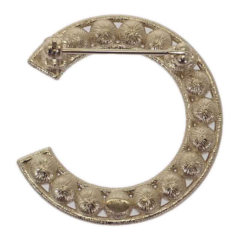 シャネル CHANEL ロゴ クリスタル AB1368 ブローチ メタル ゴールド レディース【中古】【Aランク】