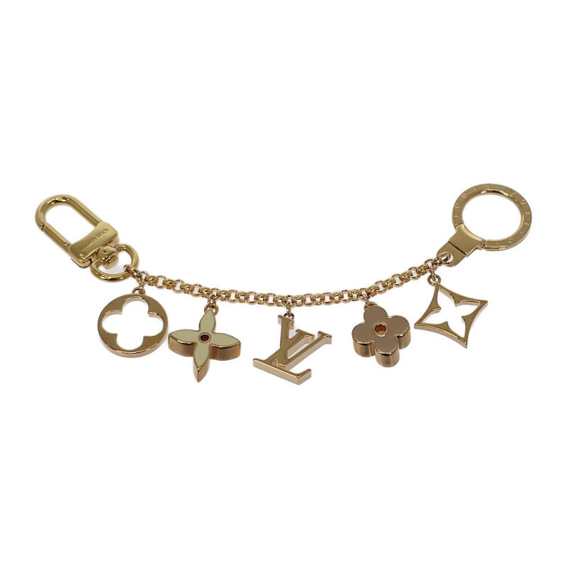 ルイヴィトン LOUIS VUITTON フルールドゥモノグラム M65111 バッグチャーム メタル ゴールド アイボリー ベージュ レディース【中古】【Aランク】