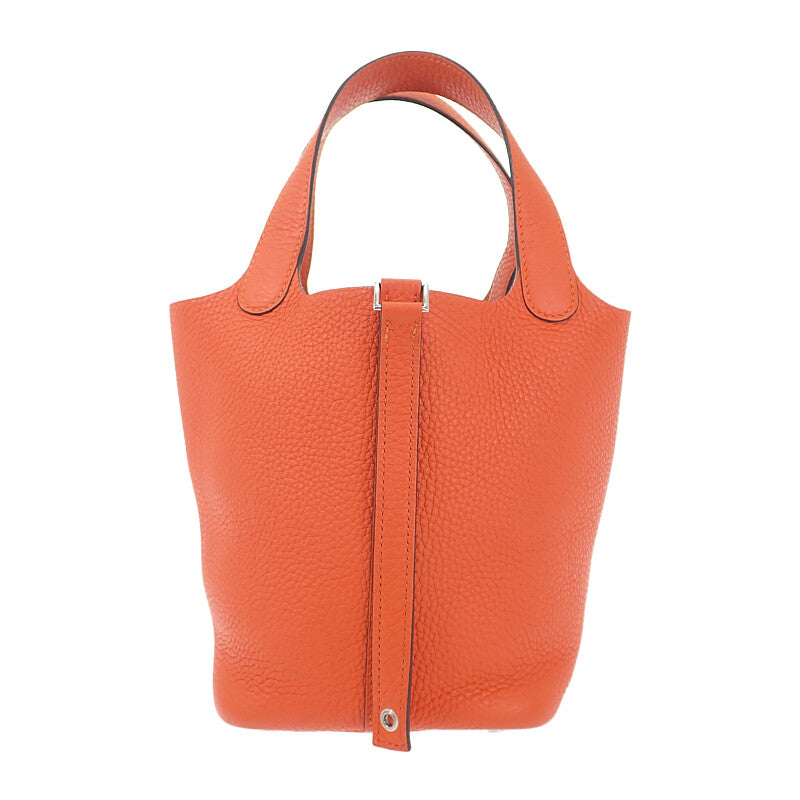 エルメス HERMES ピコタンPM 可愛い 上品  ハンドバッグ トリヨンクレマンス オレンジ シルバー金具 レディース【中古】【Aランク】