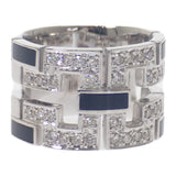 デザインジュエリー オニキス 16号 リング K18ホワイトゴールド ブラック シルバー オニキス ダイヤモンド メンズ レディース ユニセックス【中古】【Aランク】