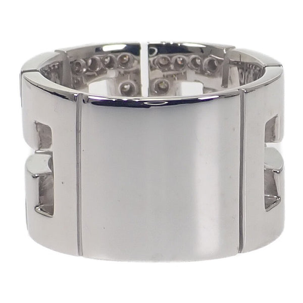 デザインジュエリー オニキス 16号 リング K18ホワイトゴールド ブラック シルバー オニキス ダイヤモンド メンズ レディース ユニセックス【中古】【Aランク】