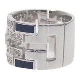 デザインジュエリー オニキス 16号 リング K18ホワイトゴールド ブラック シルバー オニキス ダイヤモンド メンズ レディース ユニセックス【中古】【Aランク】