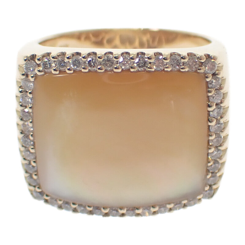 デザイン ジュエリー  17号 リング K18イエローゴールド イエローシェル イエロー イエローシェル ダイヤモンド メンズ レディース【中古】【Aランク】