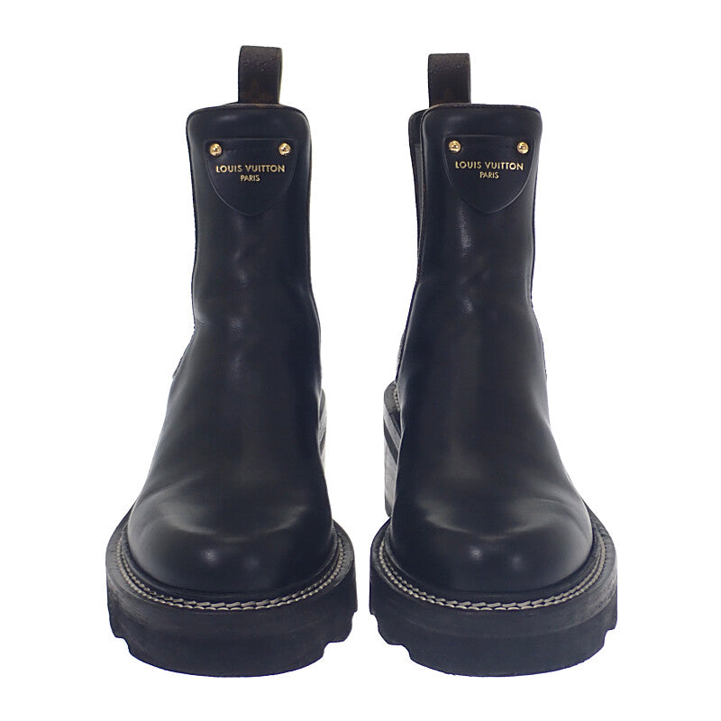 ルイヴィトン LOUIS VUITTON LVボブール アンクルブーツ 36 1A8947 ブーツ カーフ ブラック ゴールド金具 レディース【中古】【ABランク】