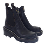 ルイヴィトン LOUIS VUITTON LVボブール アンクルブーツ 36 1A8947 ブーツ カーフ ブラック ゴールド金具 レディース【中古】【ABランク】