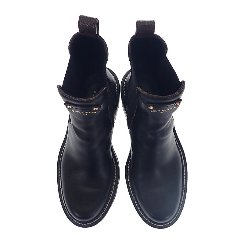 ルイヴィトン LOUIS VUITTON LVボブール アンクルブーツ 36 1A8947 ブーツ カーフ ブラック ゴールド金具 レディース【中古】【ABランク】