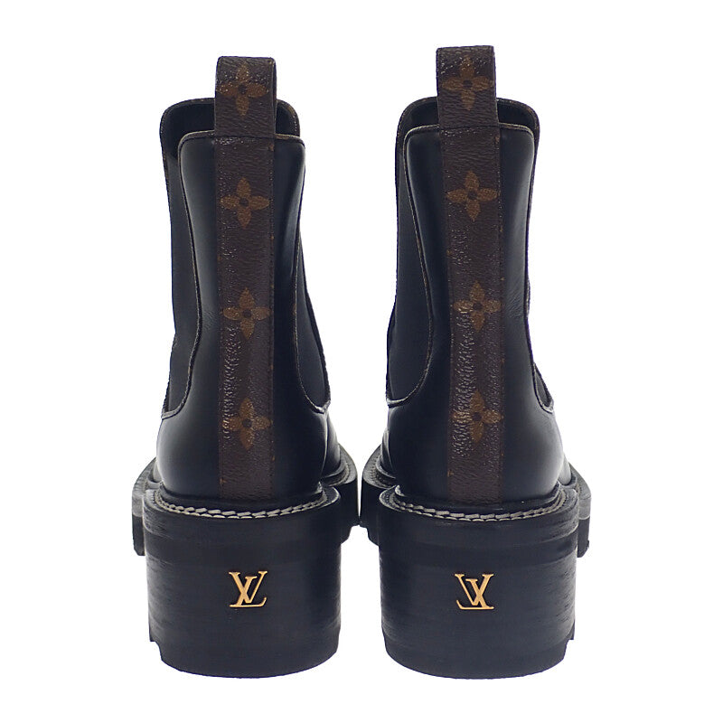 ルイヴィトン LOUIS VUITTON LVボブール アンクルブーツ 36 1A8947 ブーツ カーフ ブラック ゴールド金具 レディース【中古】【ABランク】