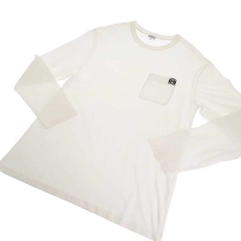【商談中/対象者以外注文不可】ロエベ LOEWE ロングスリーブ L H526Y24J04 長袖Ｔシャツ コットン ホワイト メンズ レディース【中古】【ABランク】