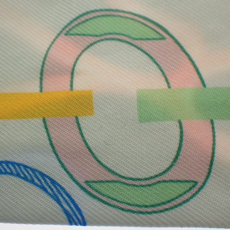 エルメス HERMES Do Re Boucles ツイリー スカーフ シルク グリーン ホワイト マルチカラー レディース【中古】【ABランク】