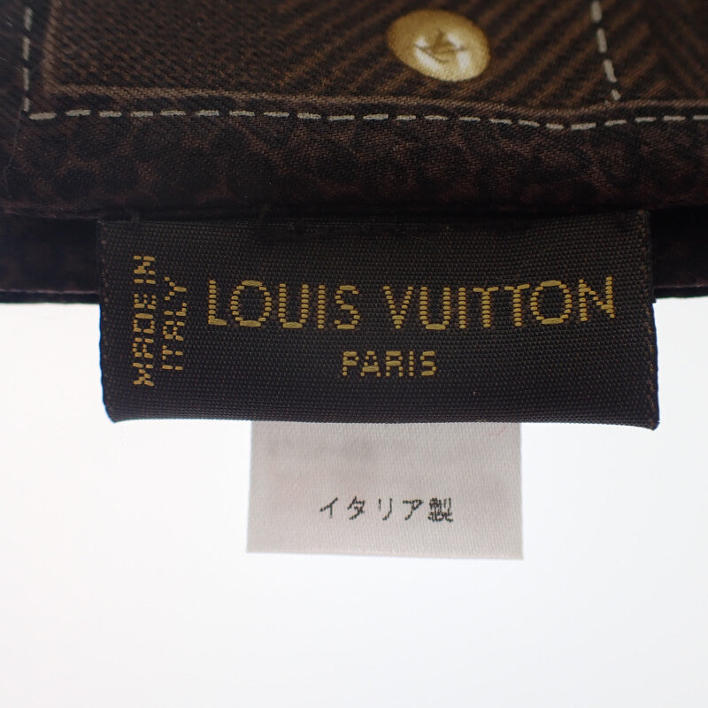 ルイヴィトン LOUIS VUITTON バンドー・ニューデニム M72396 スカーフ シルク ダークブラウン レディース【中古】【Aランク】