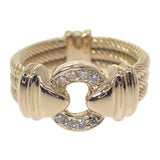 K18YG デザイン ジュエリー ボリューム 11号 リング K18イエローゴールド ゴールド ダイヤモンド レディース【中古】【Aランク】