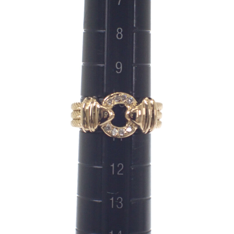 K18YG デザイン ジュエリー ボリューム 11号 リング K18イエローゴールド ゴールド ダイヤモンド レディース【中古】【Aランク】