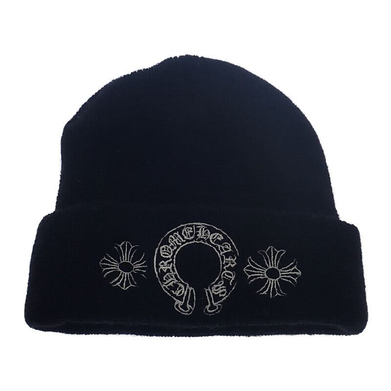 クロムハーツ CHROME HEARTS ウールワッチキャップ ホースシュー ビーニー ニットキャップ ウール ブラック OS メンズ レディース【中古】【ABランク】