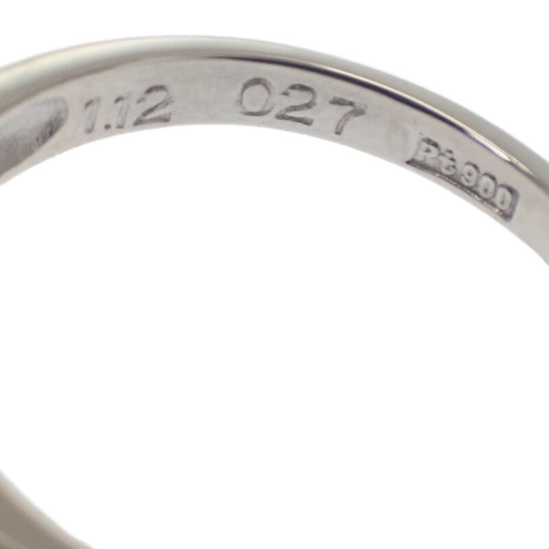 デザインジュエリー カボション 13号 リング Pt900プラチナ ブルー サファイヤ ダイヤモンド レディース【中古】【Aランク】