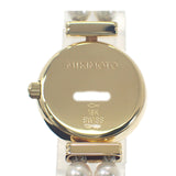 ミキモト MIKIMOTO パールウォッチ パールブレスレット 腕時計 K18イエローゴールド パール クオーツ ホワイト文字盤 レディース【中古】【Aランク】