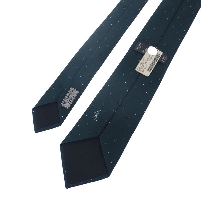 エルメス HERMES シルクツイルタイ スポーティ・ドッツ ゴルフ H339370T04 ネクタイ シルク ヴェールサパン ホワイト グリーン メンズ【中古】【Aランク】