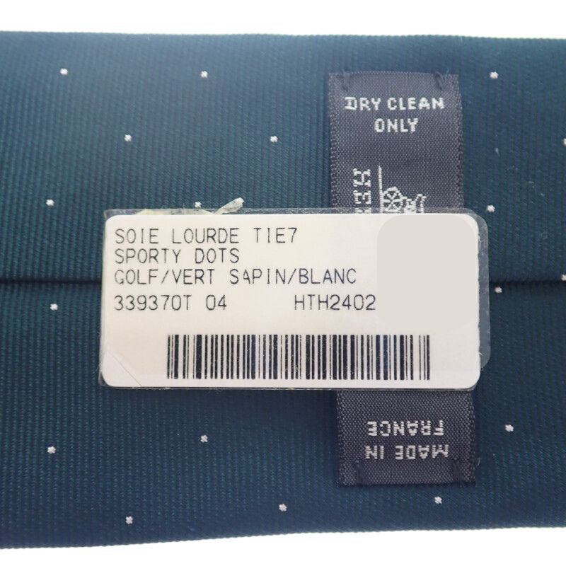 エルメス HERMES シルクツイルタイ スポーティ・ドッツ ゴルフ H339370T04 ネクタイ シルク ヴェールサパン ホワイト グリーン メンズ【中古】【Aランク】