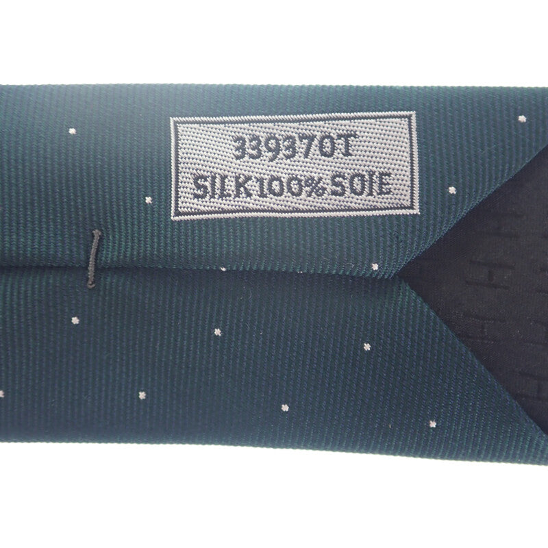 エルメス HERMES シルクツイルタイ スポーティ・ドッツ ゴルフ H339370T04 ネクタイ シルク ヴェールサパン ホワイト グリーン メンズ【中古】【Aランク】