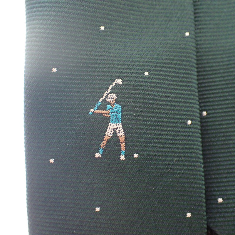 エルメス HERMES シルクツイルタイ スポーティ・ドッツ ゴルフ H339370T04 ネクタイ シルク ヴェールサパン ホワイト グリーン メンズ【中古】【Aランク】