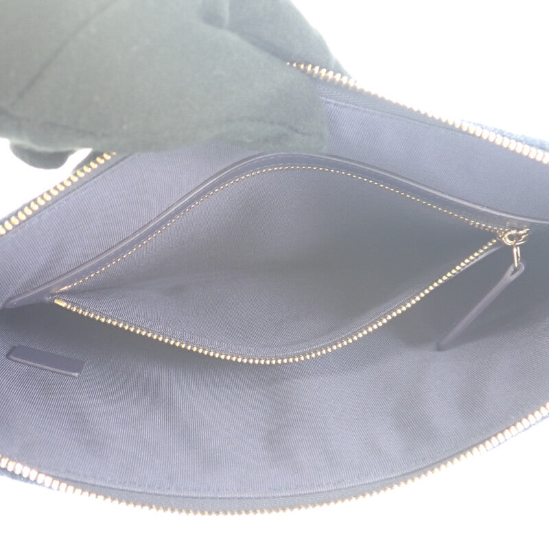 シャネル CHANEL 19 ディズヌフ ポーチ クラッチバッグ デニム ブルー ゴールド金具 メンズ レディース【中古】【Aランク】