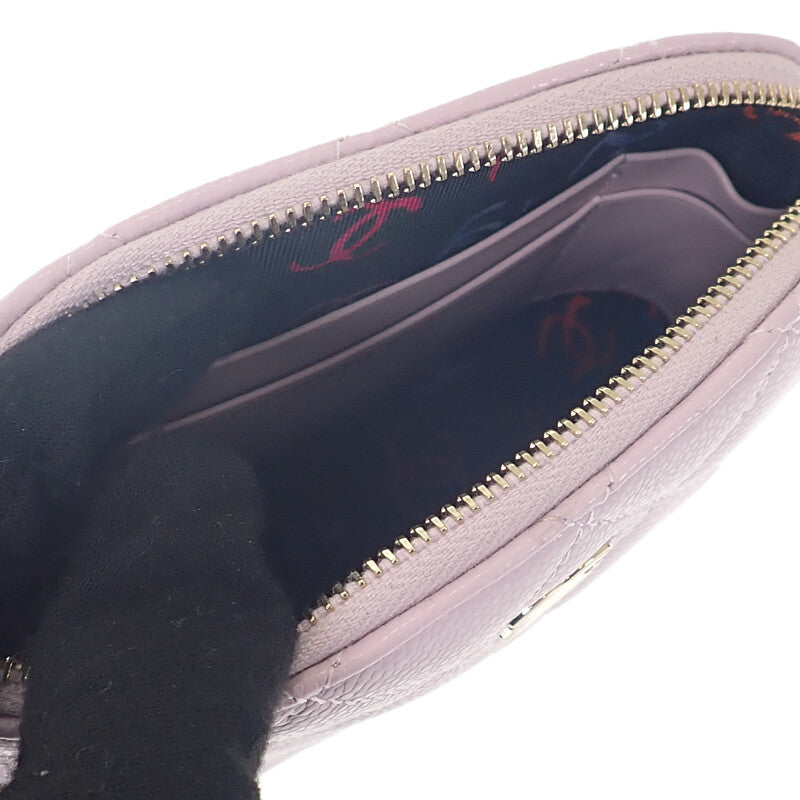 シャネル CHANEL チェーンクラッチ ココマーク AP4000 ショルダーバッグ キャビアスキン パープル ゴールド金具 レディース【中古】【Aランク】