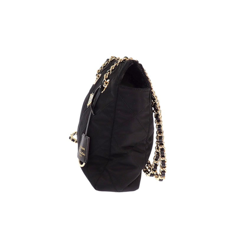 プラダ PRADA Re-Edition 1995 チェーンショルダー 1BG4682A0SF0002 ショルダーバッグ トートバッグ ナイロン ブラック ゴールド金具 レディース【中古】【Aランク】