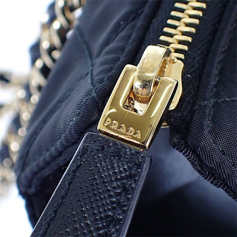 プラダ PRADA Re-Edition 1995 チェーンショルダー 1BG4682A0SF0002 ショルダーバッグ トートバッグ ナイロン ブラック ゴールド金具 レディース【中古】【Aランク】