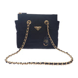 プラダ PRADA Re-Edition 1995 チェーンショルダー 1BG4682A0SF0002 ショルダーバッグ トートバッグ ナイロン ブラック ゴールド金具 レディース【中古】【Aランク】