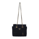 プラダ PRADA Re-Edition 1995 チェーンショルダー 1BG4682A0SF0002 ショルダーバッグ トートバッグ ナイロン ブラック ゴールド金具 レディース【中古】【Aランク】