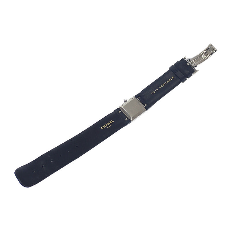 シャネル CHANEL マトラッセ H0116 腕時計 ステンレススチール レザー ブラック シルバー クオーツ ブラック文字盤 シルバー金具 レディース【中古】【ABランク】