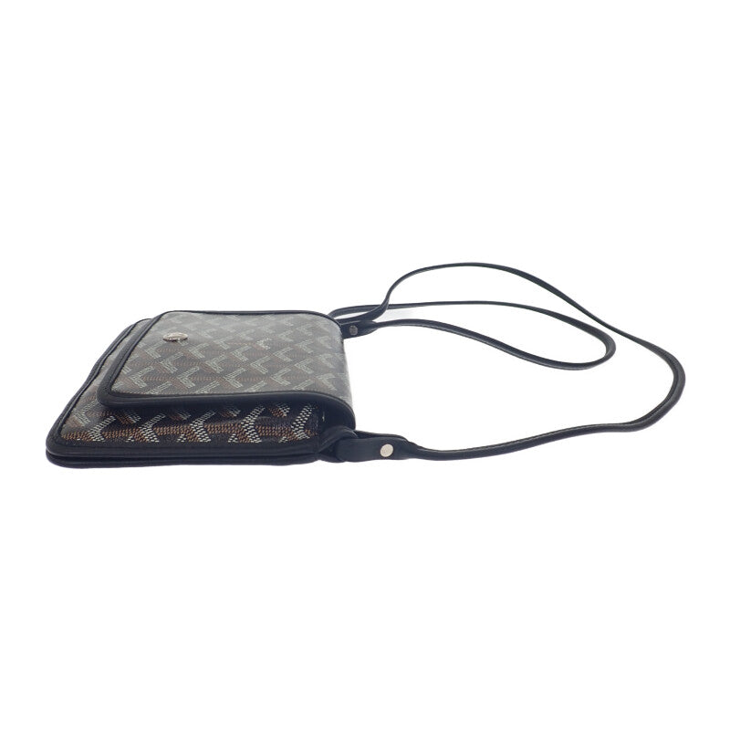 ゴヤール GOYARD プリュメポーチウォレット ヘリンボーン ポシェット 長財布 レザー コーティングキャンバス ブラック レディース【中古】【SAランク】