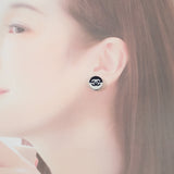 シャネル CHANEL ラウンドココマーク ツートン バイカラー 17P刻印 ピアス レジン ブラック ホワイト レディース【中古】【ABランク】
