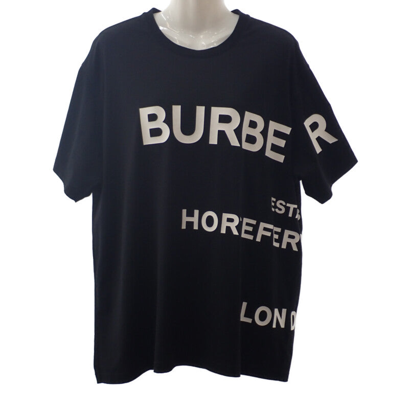 バーバリー BURBERRY ロゴ ホースフェリープリント ユニセックス L 8040764 半袖Tシャツ コットン ブラック メンズ レディース【中古】【Aランク】