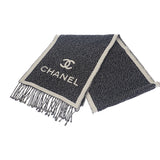 シャネル CHANEL ココマークフリンジ AAA357_B17743 マフラー ウール ブラック ホワイト レディース【中古】【Aランク】