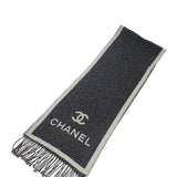 シャネル CHANEL ココマークフリンジ AAA357_B17743 マフラー ウール ブラック ホワイト レディース【中古】【Aランク】