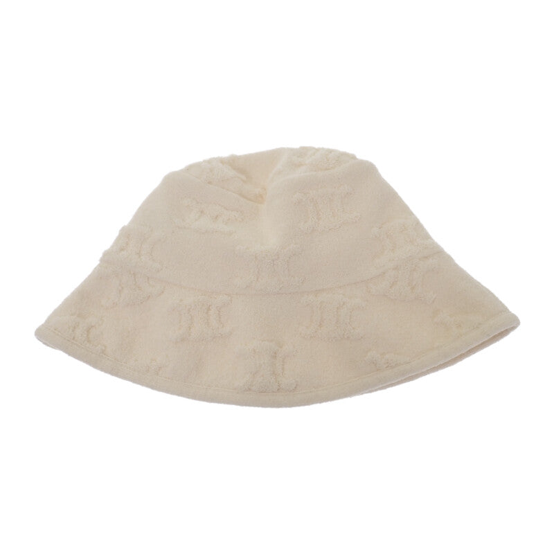 セリーヌ CELINE トリオンフバケット 2AG18892T ハット コットン ポリエステル ホワイト フリーサイズ レディース【中古】【Aランク】