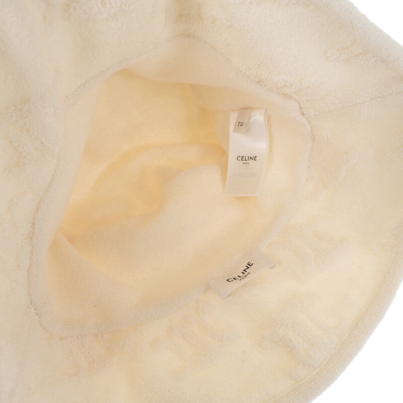 セリーヌ CELINE トリオンフバケット 2AG18892T ハット コットン ポリエステル ホワイト フリーサイズ レディース【中古】【Aランク】