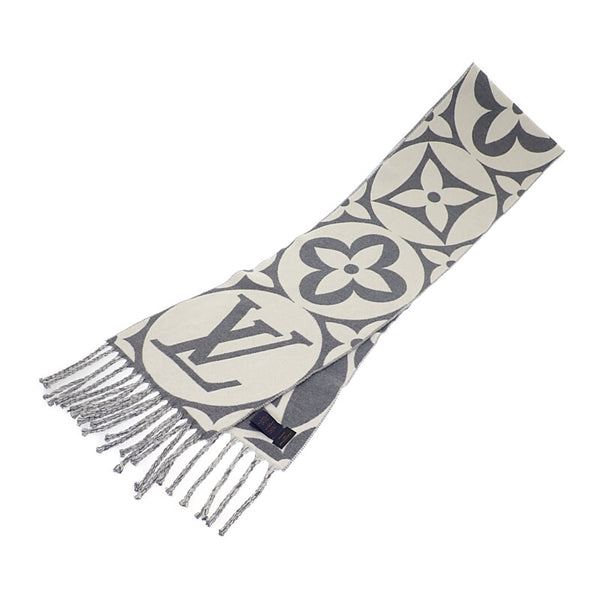 ルイヴィトン LOUIS VUITTON LVメダリオン M92857 マフラー ウール グリクレール メンズ レディース【中古】【Aランク】