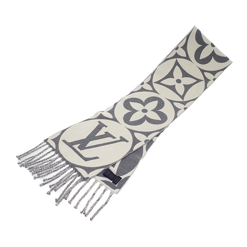 ルイヴィトン LOUIS VUITTON LVメダリオン M92857 マフラー ウール グリクレール メンズ レディース【中古】【Aランク】