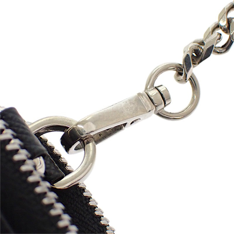 プラダ PRADA トライアングルミニポーチ 1NR015 2WAYバッグ サフィアーノ ブラック シルバー金具 レディース【中古】【ABランク】