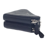 プラダ PRADA トライアングルミニポーチ 1NR015 2WAYバッグ サフィアーノ ブラック シルバー金具 レディース【中古】【ABランク】