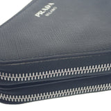 プラダ PRADA トライアングルミニポーチ 1NR015 2WAYバッグ サフィアーノ ブラック シルバー金具 レディース【中古】【ABランク】