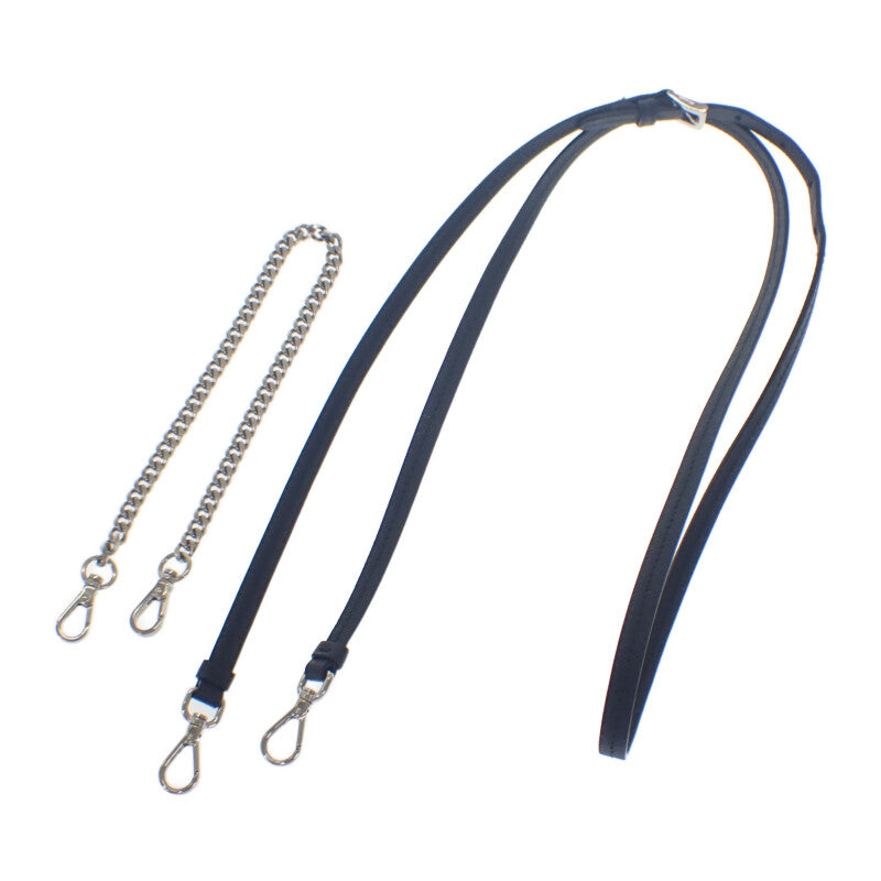 プラダ PRADA トライアングルミニポーチ 1NR015 2WAYバッグ サフィアーノ ブラック シルバー金具 レディース【中古】【ABランク】