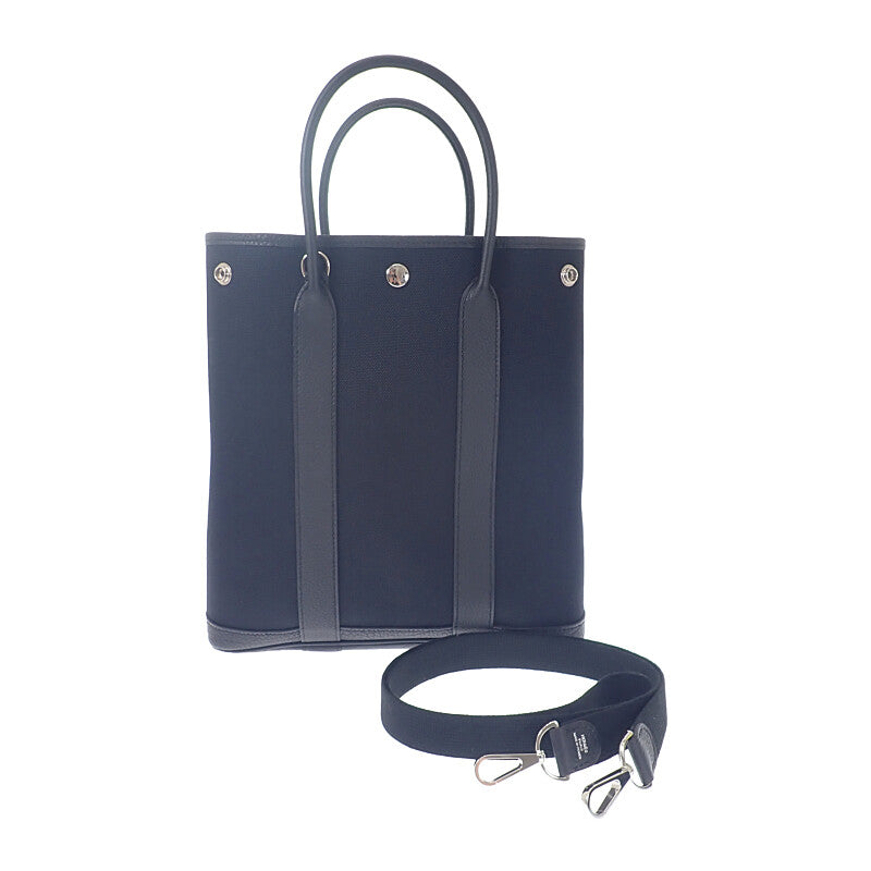 エルメス HERMES ガーデンファイルPM 080141CK 2WAYバッグ トートバッグ ネゴンダ トワルミリタリー ブラック レディース【中古】【Aランク】