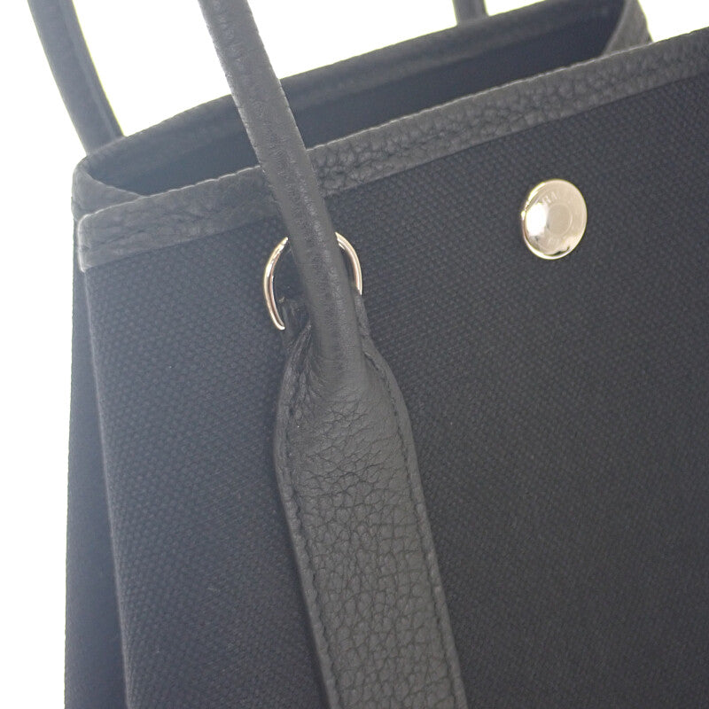 エルメス HERMES ガーデンファイルPM 080141CK 2WAYバッグ トートバッグ ネゴンダ トワルミリタリー ブラック レディース【中古】【Aランク】