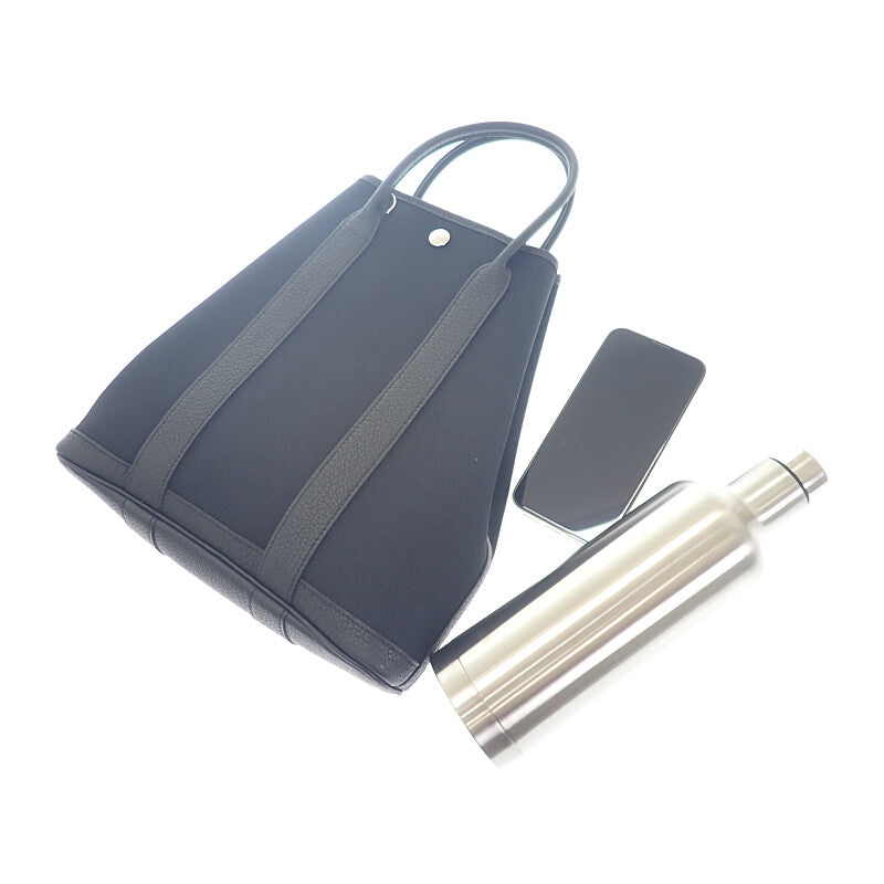 エルメス HERMES ガーデンファイルPM 080141CK 2WAYバッグ トートバッグ ネゴンダ トワルミリタリー ブラック レディース【中古】【Aランク】