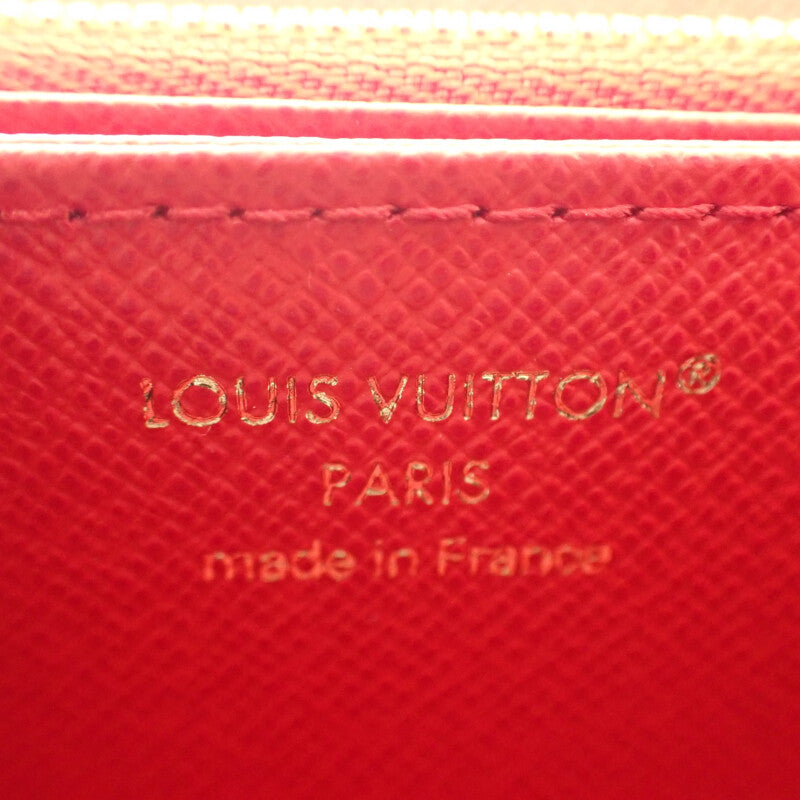 ルイヴィトン LOUIS VUITTON ジッピー・ウォレット ラウンド財布 M41896 長財布 モノグラムキャンバス コクリコ ゴールド金具 レディース メンズ【中古】【Sランク】