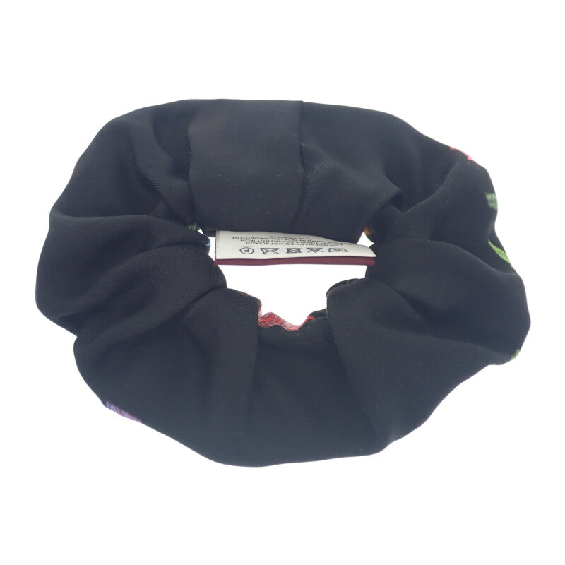 グッチ GUCCI プリントツイルシュシュ 831629_3G001_1060 ヘアアクセサリー シルク ブラック レディース【中古】【SAランク】