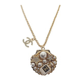 シャネル CHANEL CC シェルネックレス C25C刻印 ネックレス メタル フェイクパール クリスタル ゴールド レディース【中古】【Aランク】
