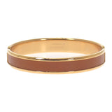 エルメス HERMES オランプブレスレット バングル ボックスカーフ ブラウン ゴールド金具 レディース【中古】【SAランク】